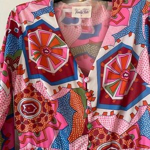 Vintage, pink multicolored playsuit by Vanity Fair
